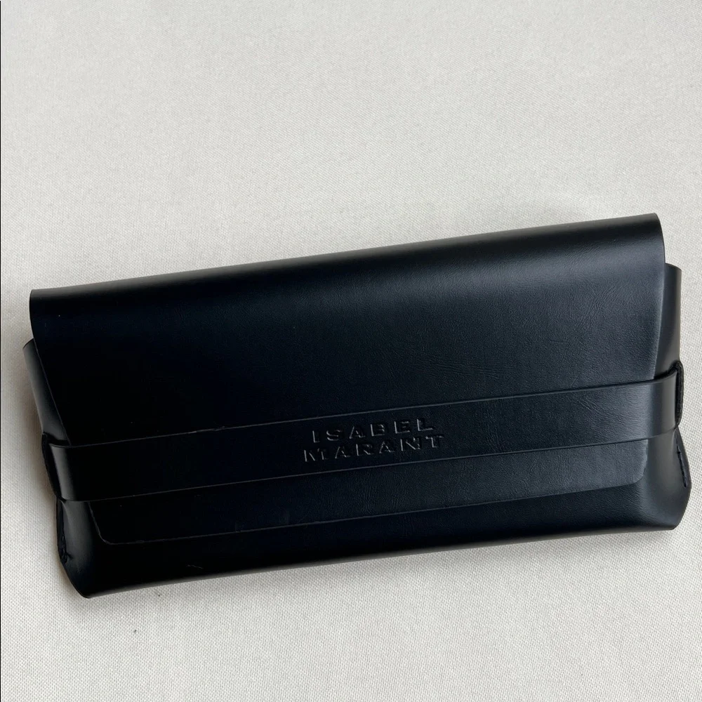 Isabel Marant Elegant Black Leather Sunglasses Case